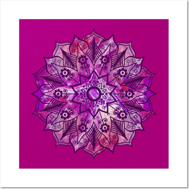 Coral/Pink Paint Pour Mandala Wall Art by Designs_by_KC